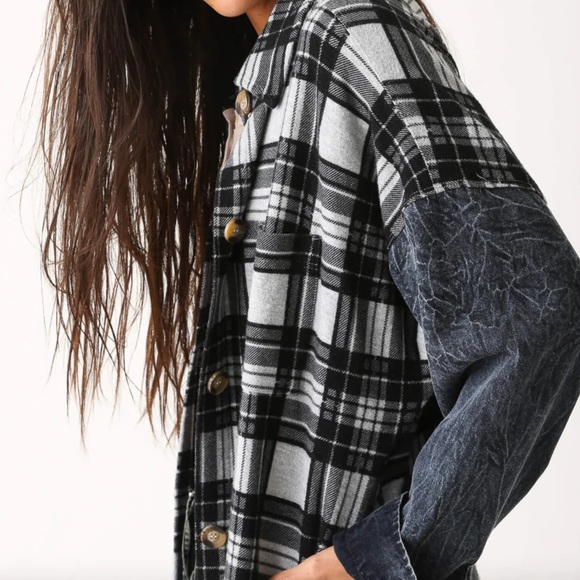 Electric & Rose Fletcher Jacket Plaid/Denim Blue Size XLarge - Picture 2 of 8